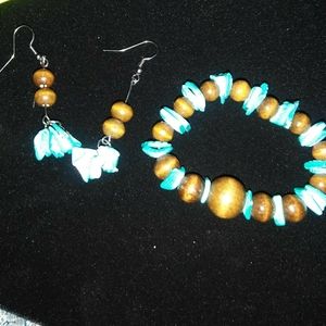 Teal and Brown Jewelry Set